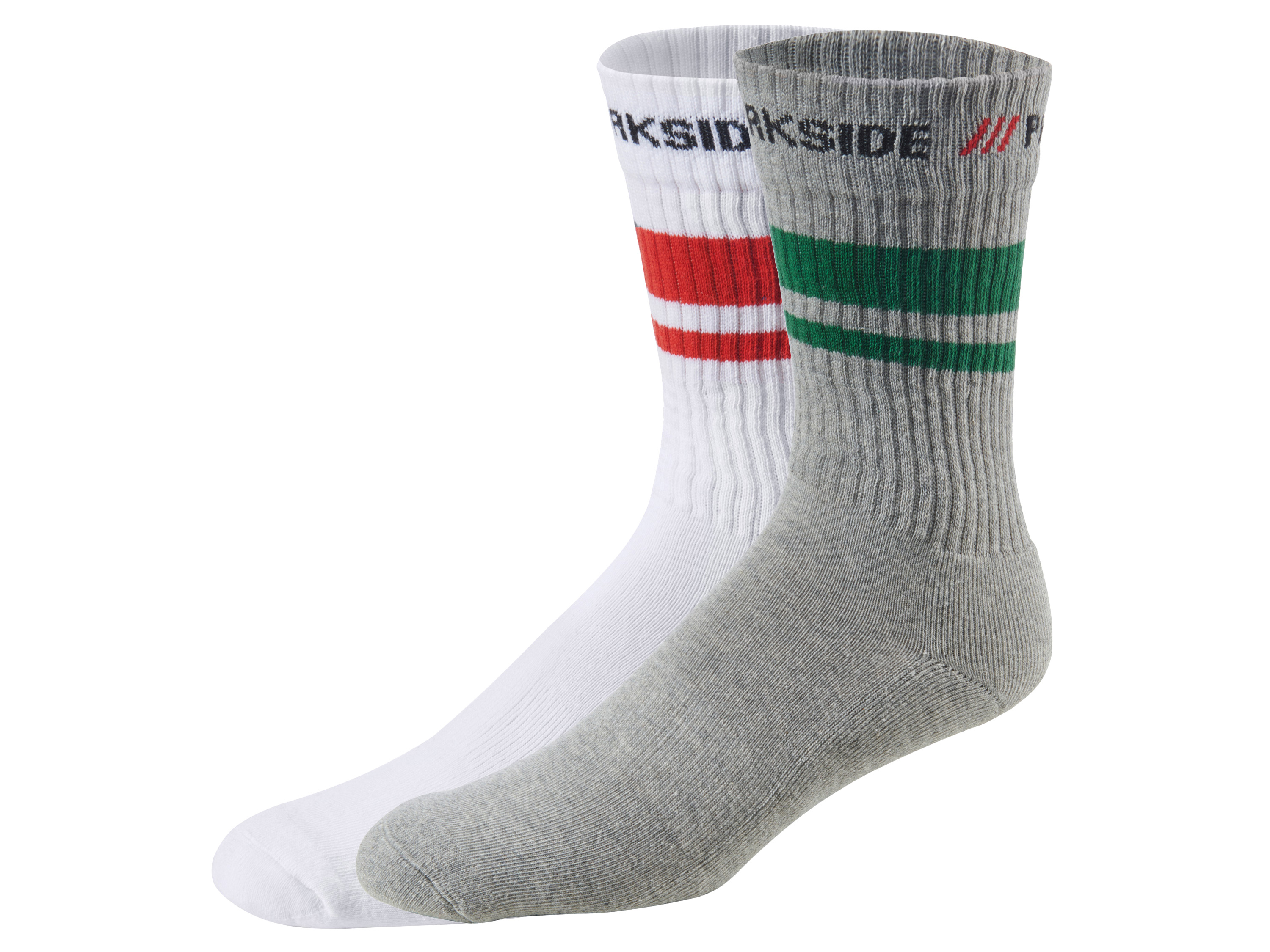 PARKSIDE® Lot de 2 paires de chaussettes de sport homme (43/46, blanc/gris)