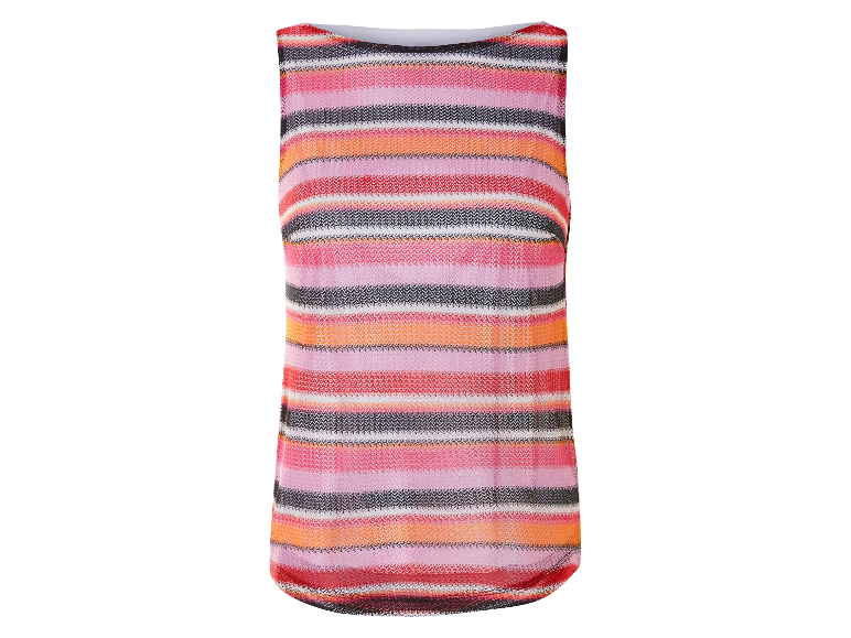 Un débardeur en tricot rayé sans manches.