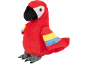 Perroquet en peluche rouge, jaune et bleu