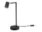 Lampe de bureau moderne noire au design simple.