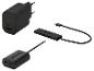 Un chargeur USB noir, un concentrateur USB à quatre ports et un câble d'extension de TRONIC.