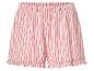Short rose à rayures avec volants