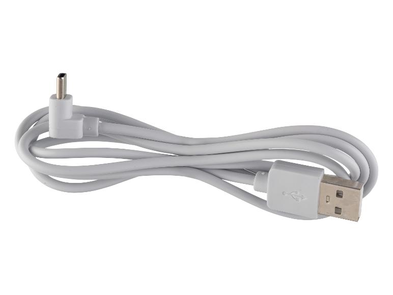Un câble USB-C vers USB-A blanc.