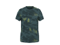 T-shirt de sport à manches courtes pour homme en vert foncé avec motif camouflage et rayures vert clair.