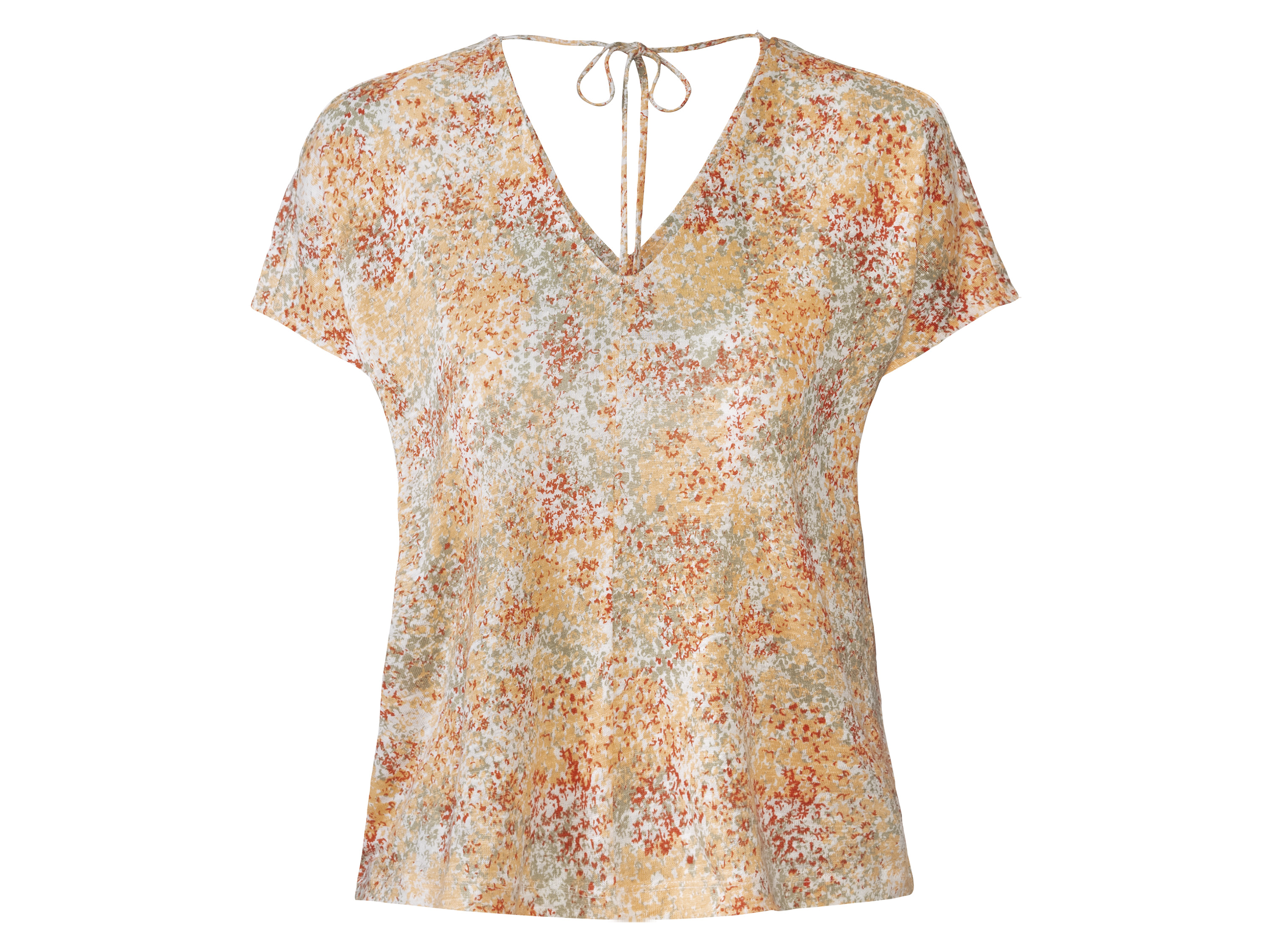 esmara® T-shirt en lin femme  (Motifs oranges, S(34/36))