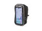 Un support de téléphone noir Crivit pour vélo.