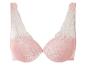 Soutien-gorge rose en dentelle.