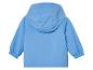 Une veste bleu clair à capuche pour bébé.