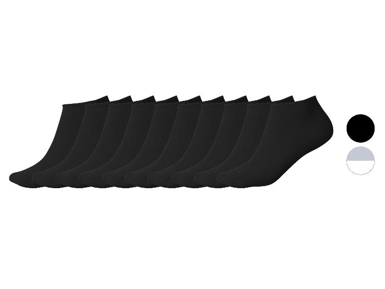 Lot de 10 paires de chaussettes courtes noires avec options de couleur noir et gris/blanc.