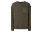 T-shirt à manches longues vert olive avec poche.