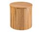 Table de chevet ou table d'appoint ronde en bois avec un design nervuré