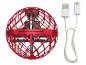 Boule volante rouge avec hélices et câble de chargement USB blanc
