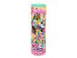 Poupée Barbie Cutie Reveal Care Bears dans un tube, avec une poupée et un ours en peluche.