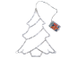 Lumière silhouette de sapin de Noël avec boîtier à piles