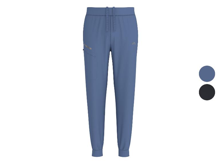 Pantalon de jogging bleu pour homme avec poche latérale et petit logo, avec options de couleur.