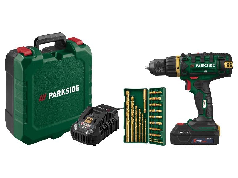 Ensemble perceuse sans fil avec mallette, chargeur, batterie et accessoires de forets.