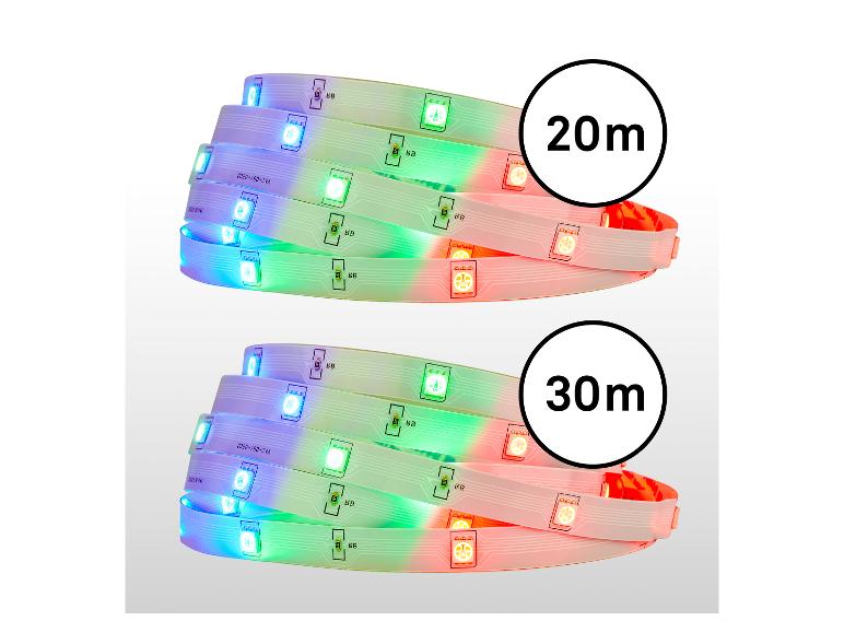 Deux bandes LED multicolores, une de 20m et une de 30m.