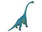 Une figurine de dinosaure bleue en plastique.