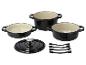 Ensemble de casseroles en fonte SweetChef, couleur noire.