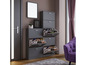 Une armoire à chaussures gris foncé avec des tiroirs coulissants pour ranger les chaussures.
