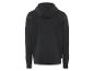Un sweat-shirt à capuche noir à manches longues.