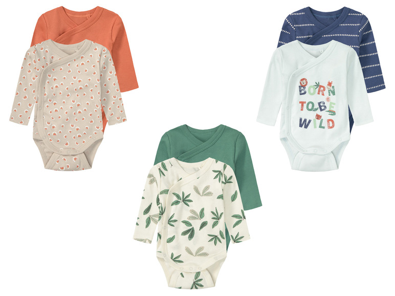 Aller en mode plein écran : lupilu® Lot de 2 bodies bébé - Image 1