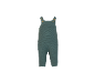 Salopette bébé en tricot vert sarcelle foncé avec boutons en bois.