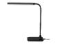 Lampe de bureau LED noire avec bras flexible et base rectangulaire
