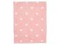 Couverture rose à motif de cœurs blancs