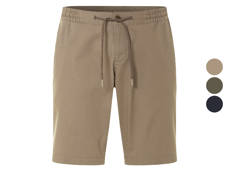 Shorts chinos beiges avec cordon, disponibles en plusieurs couleurs.