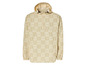 Veste beige à capuche avec un imprimé intégral du logo Lidl.