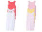 Ensemble de débardeurs pour filles en rose, jaune, blanc avec un imprimé cerises et des rayures.