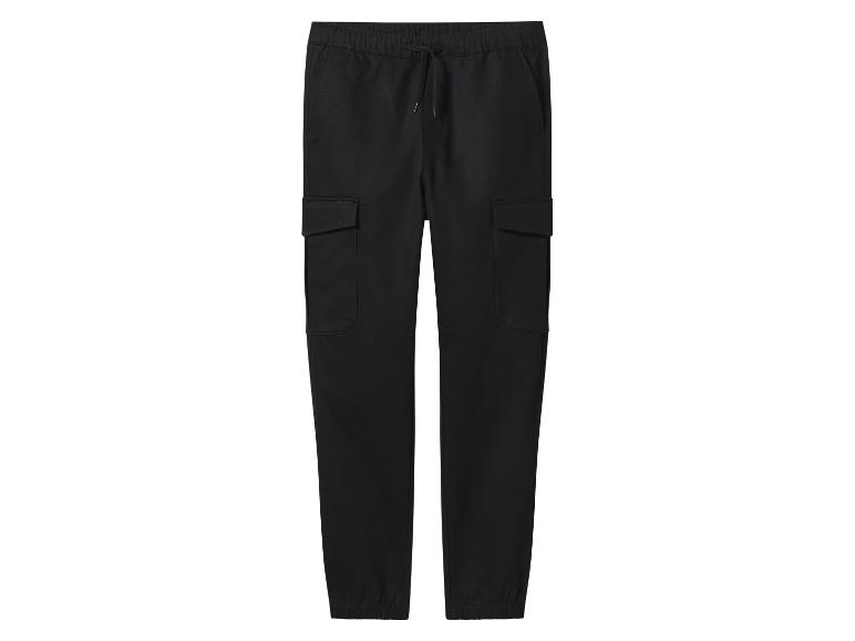 Pantalon cargo noir avec taille élastique et cordon de serrage