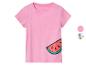 T-shirt rose pour enfant, motif pastèque.