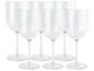 Six verres à vin transparents