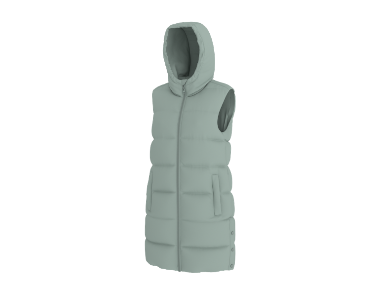 Gilet long pour femme avec capuche en vert clair