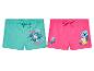 Deux shorts pour enfant, motifs Peppa Pig, turquoise et rose.