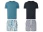 Pyjamas : t-shirts et shorts à carreaux et rayures.