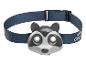 Lampe frontale Crivit en forme de raton laveur pour enfant.