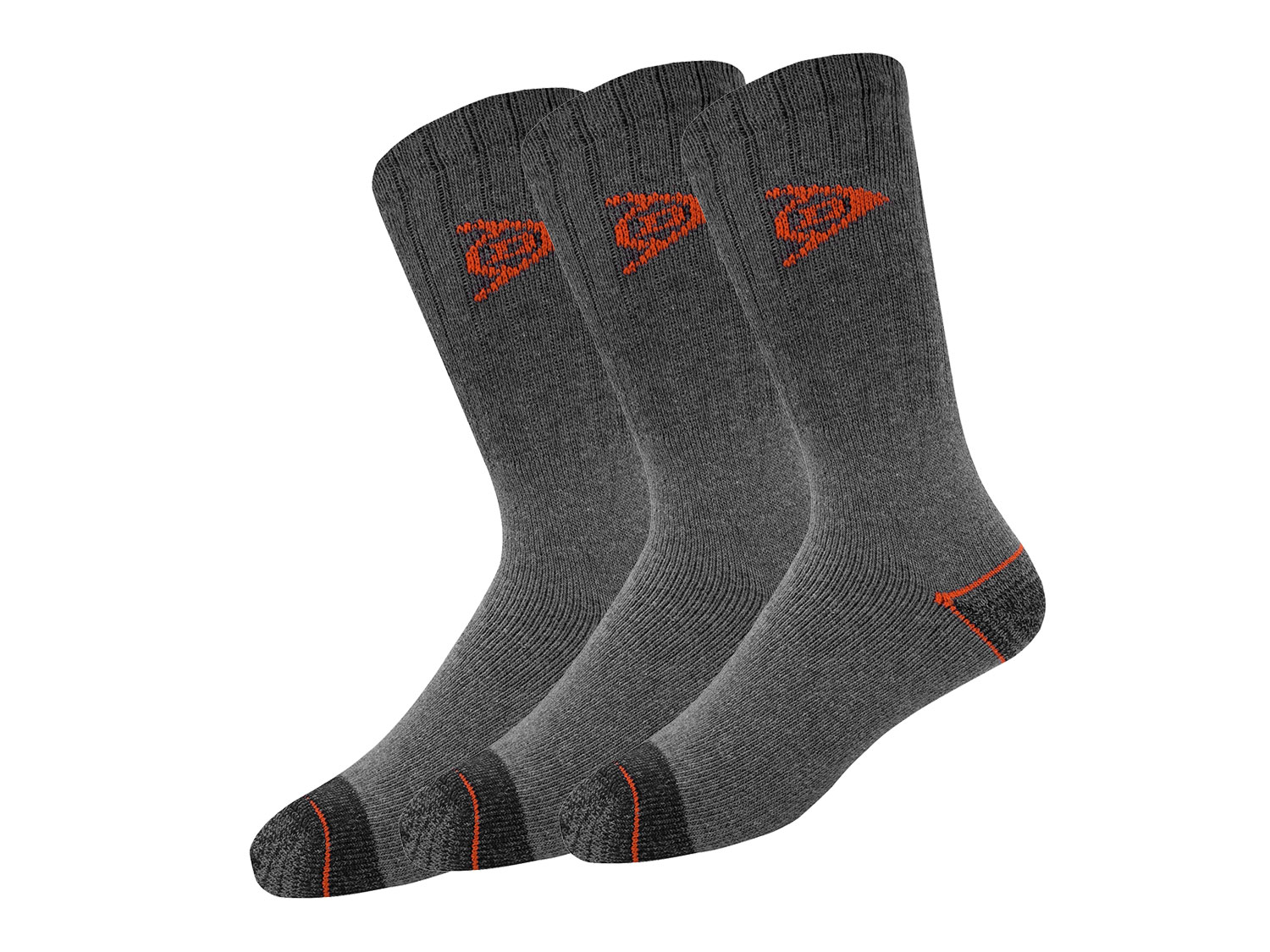 DUNLOP Lot de 3 paires de chaussettes de travail homme  (gris foncé, 39-42)