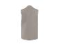 Long blazer ou gilet gris sans manches, vu de dos.