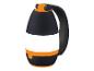 Lampe de poche et lanterne portables, design noir et orange.