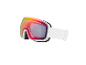 Masque de ski blanc avec une lentille colorée et réfléchissante.