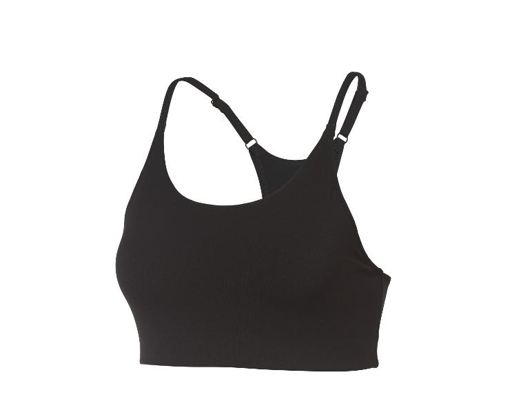 Brassière de sport noire à bretelles réglables