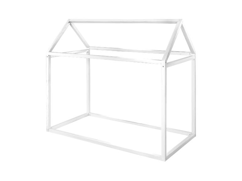Cadre de lit blanc en forme de maison pour enfants
