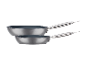 Lot de 2 poêles GSW Gastro Quick grises avec intérieur foncé et poignées métalliques.