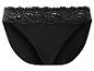 Une culotte noire en dentelle.