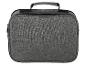 Sac de transport gris en tissu, fermeture éclair.