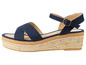 Espadrilles bleues à plateforme.