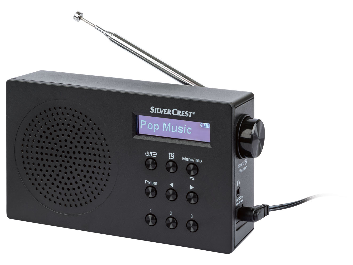 SILVERCREST® Radio mono DAB+ SDR 15 A2, Bluetooth